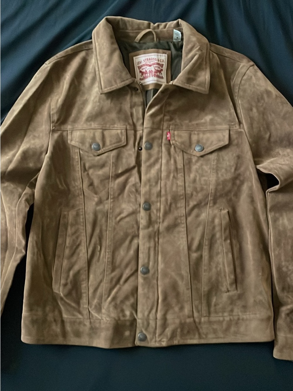 Levi's Brown Suede Shirt Jacket with Red Logo Patch